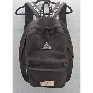 Rare Teddy Fresh Large Backpack Black Bag Bookbag Laptop Zippered 16x15 Apprx.